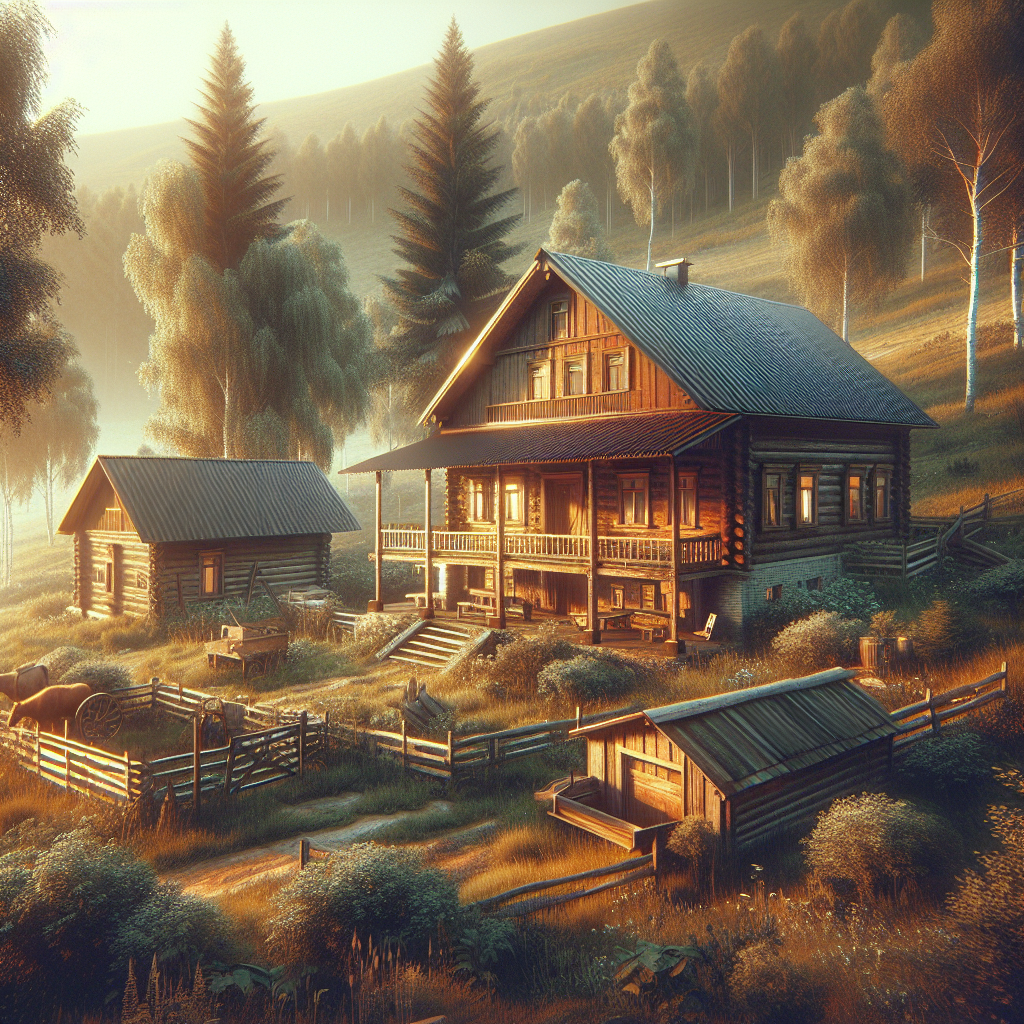 Realistic stock image of a rural house.